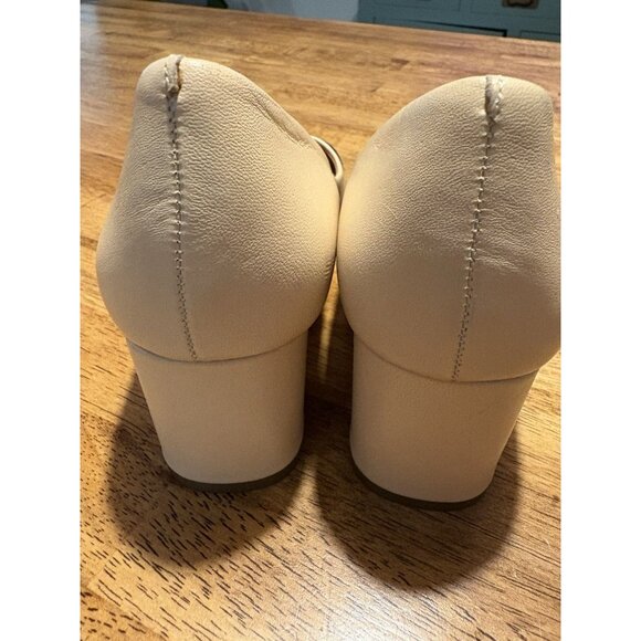 J CREW Cap Toe Block Heel Leather Pump Size 7 Quiet Luxury Old Money Classic - Picture 6 of 8